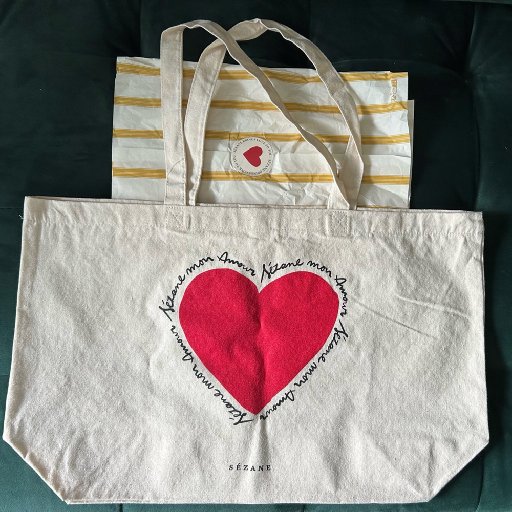 NWOT Sezane Mon Amour Tote